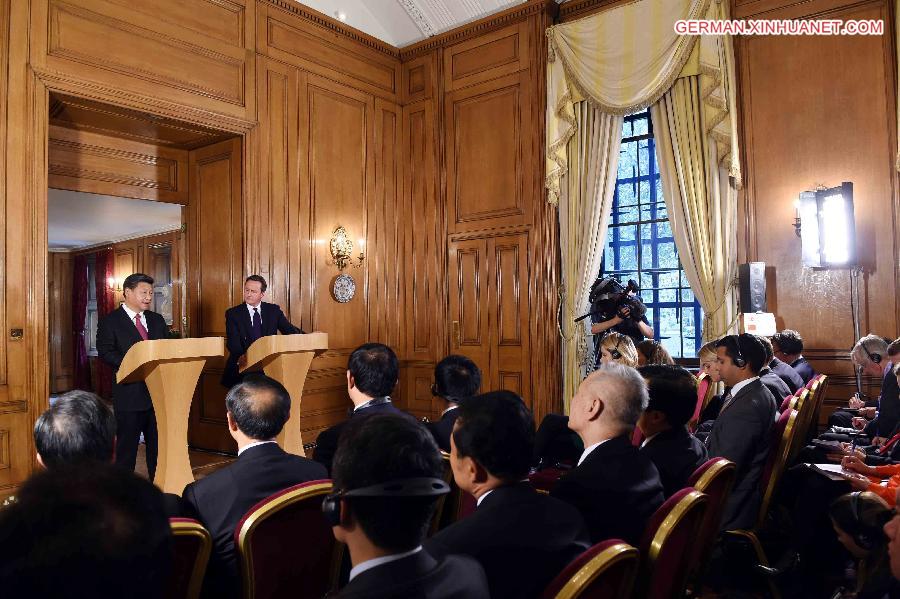 BRITAIN-LONDON-CHINA-XI JINPING-DAVID CAMERON-TALKS