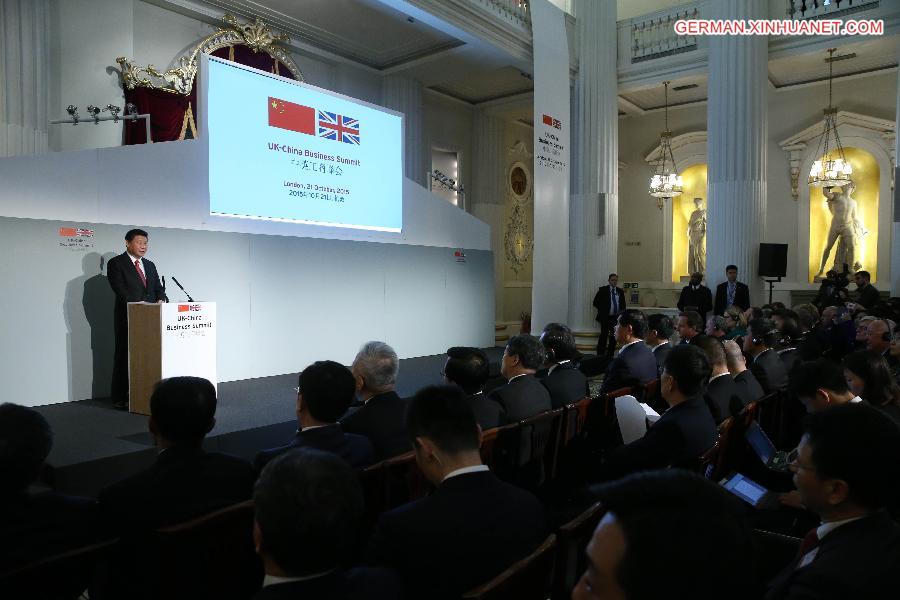 BRITAIN-LONDON-CHINA-XI JINPING-BUSINESS SUMMIT