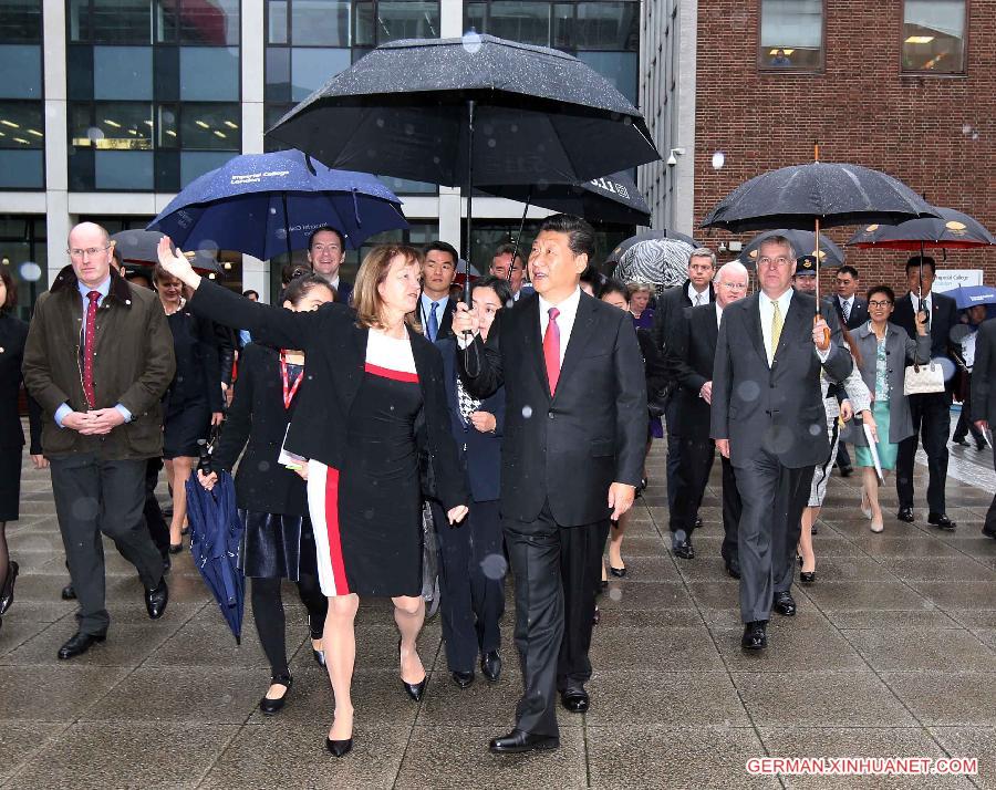 BRITAIN-CHINA-XI JINPING-IMPERIAL COLLEGE LONDON-VISIT