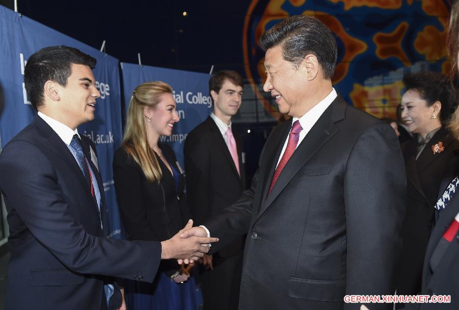 BRITAIN-CHINA-XI JINPING-IMPERIAL COLLEGE LONDON-VISIT