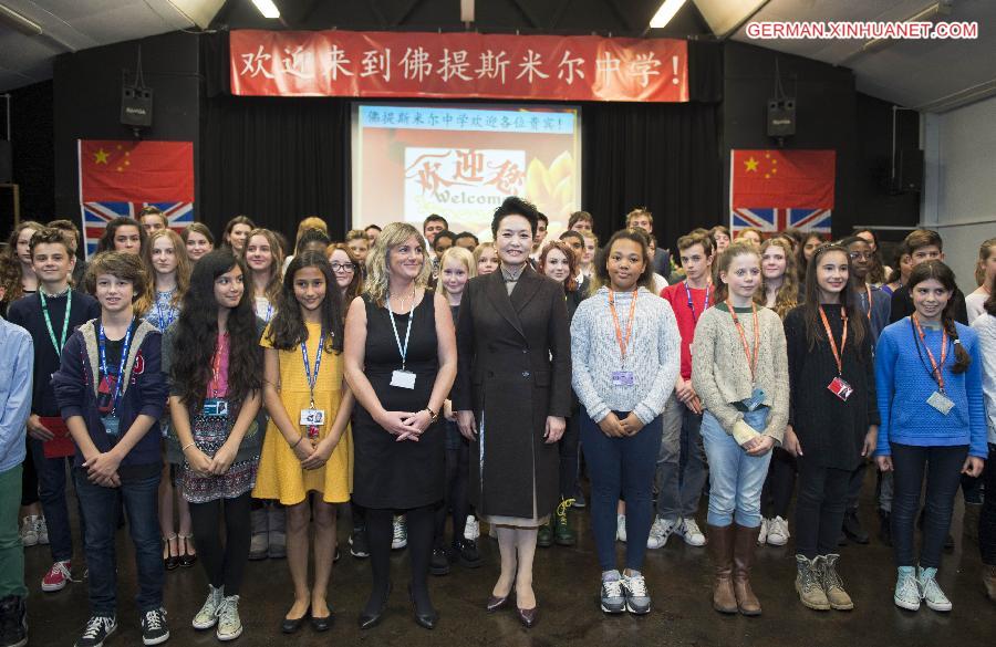 BRITAIN-LONDON-CHINA-PENG LIYUAN-FORTISMERE SCHOOL