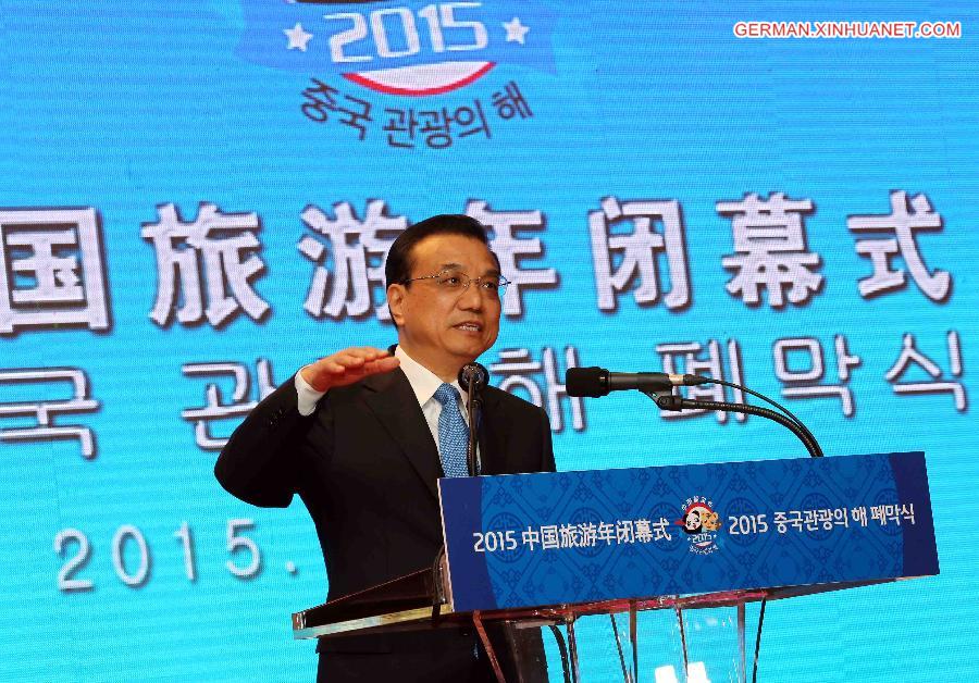 ROK-CHINA-LI KEQIANG-TOURISM YEAR-CLOSING