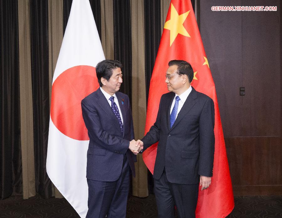 ROK-CHINA-LI KEQIANG-JAPAN-ABE-MEETING(CN)