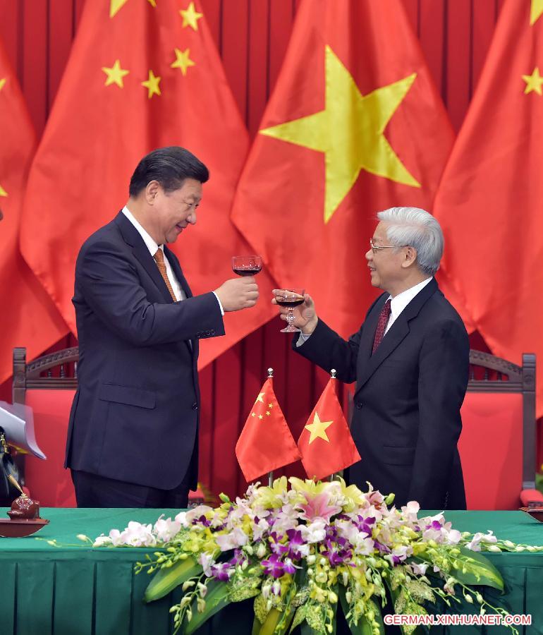 VIETNAM-HANOI-CHINA-XI JINPING-NGUYEN PHU TRONG-SIGNING CEREMONY