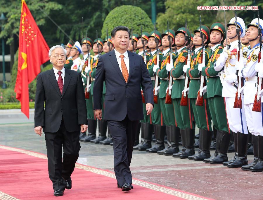 VIETNAM-HANOI-CHINA-XI JINPING-WELCOMING CEREMONY 