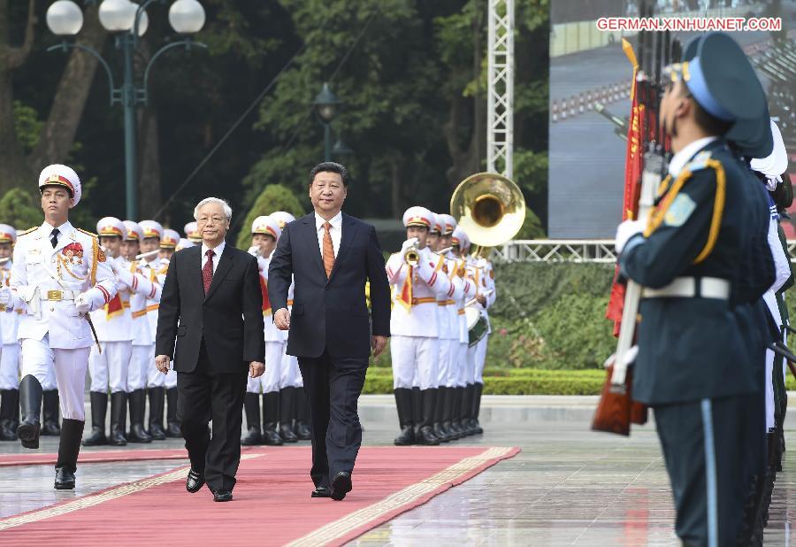 VIETNAM-HANOI-CHINA-XI JINPING-WELCOMING CEREMONY 