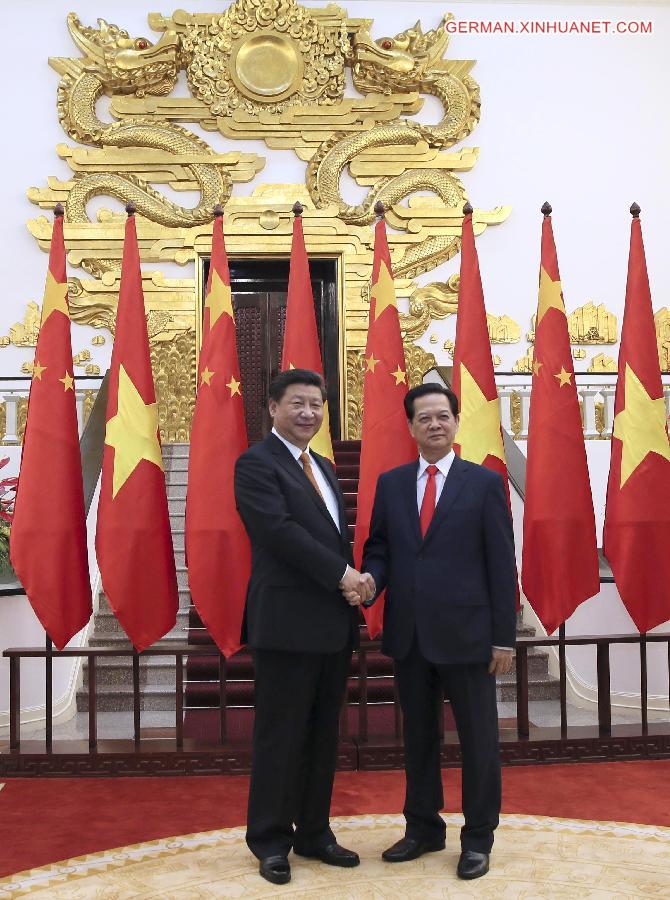 VIETNAM-HANOI-CHINA-XI JINPING-NGUYEN TAN DUNG-TALKS 