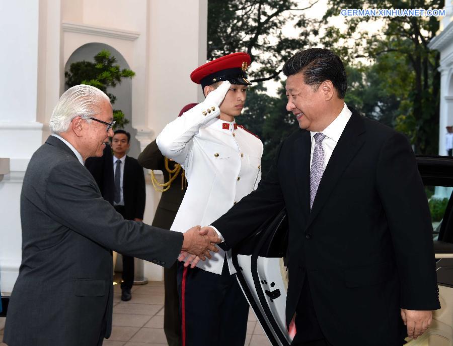 SINGAPORE-CHINA-XI JINPING-TONY TAN KENG YAM-MEETING