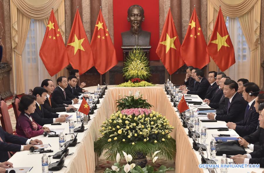 VIETNAM-HANOI-CHINA-XI JINPING-TRUONG TAN SANG-TALKS