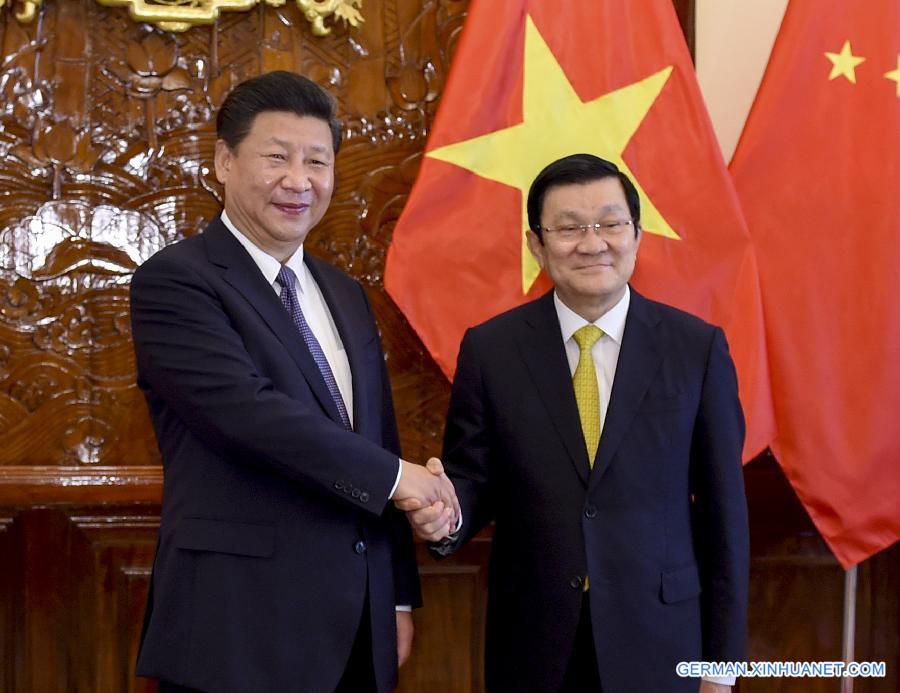 VIETNAM-HANOI-CHINA-XI JINPING-TRUONG TAN SANG-TALKS