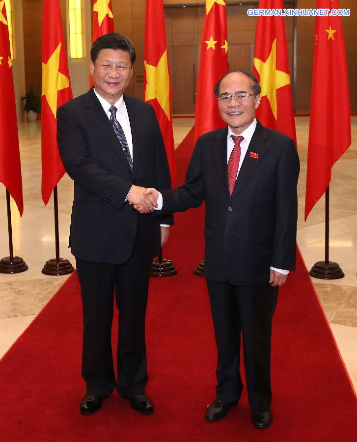 VIETNAM-HANOI-CHINA-XI JINPING-NGUYEN SINH HUNG-MEETING