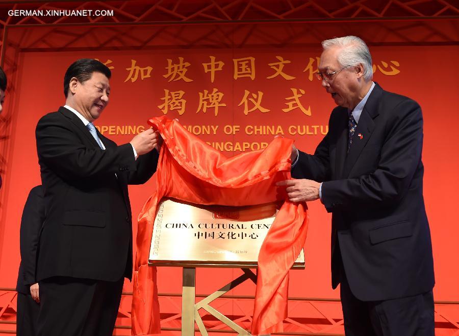 SINGAPORE-CHINA-XI JINPING-GOH CHOK TONG-CHINA CULTURAL CENTER-INAUGURATION