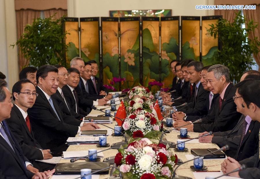 SINGAPORE-CHINA-XI JINPING-LEE HSIN LOONG-MEETING