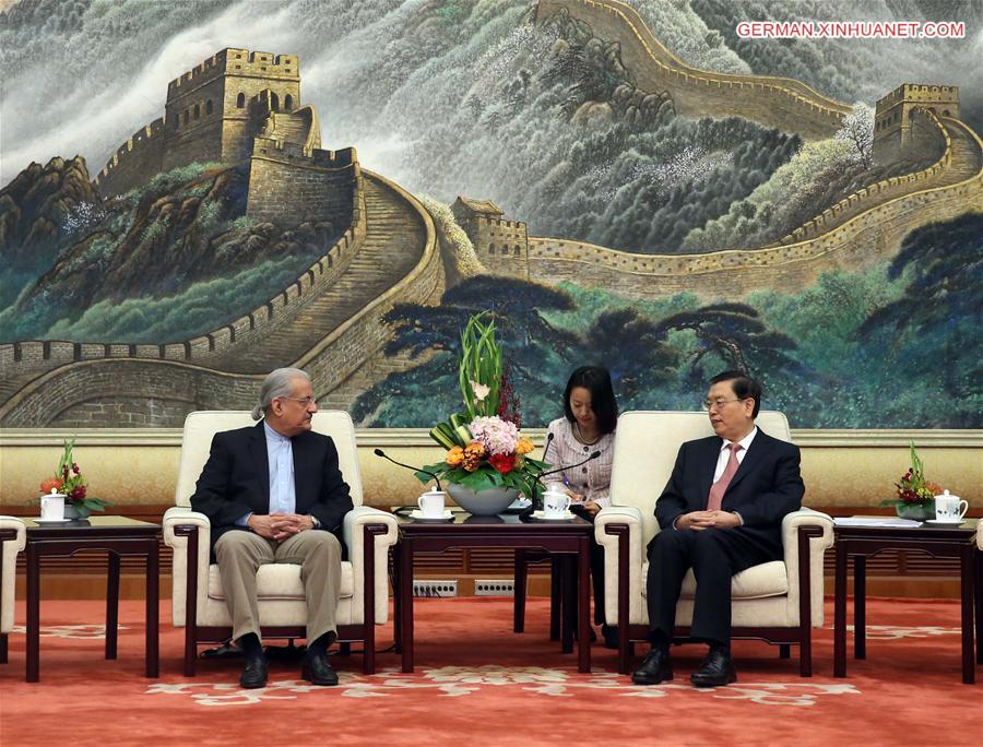 CHINA-BEIJING-PAKISTAN-ZHANG DEJIANG-RABBANI-MEET (CN)