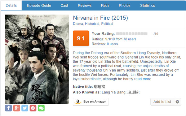 Wie 'Nirvana in Fire' im Ausland ein Hit wurde