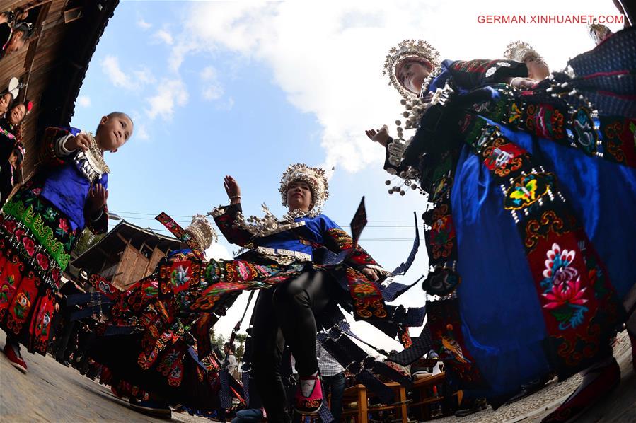 (RECAST)#CHINA-GUIZHOU-MIAO PEOPLE-NEW YEAR CELEBRATIONS (CN)