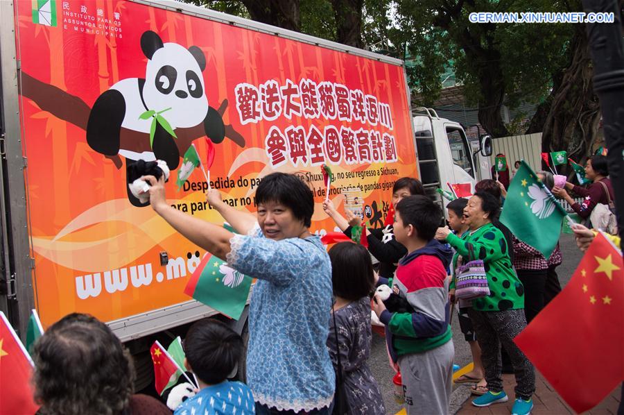 CHINA-MACAO-GIANT PANDA-DEPARTURE (CN)