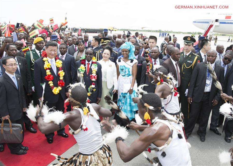 ZIMBABWE-HARARE-XI JINPING-ARRIVAL