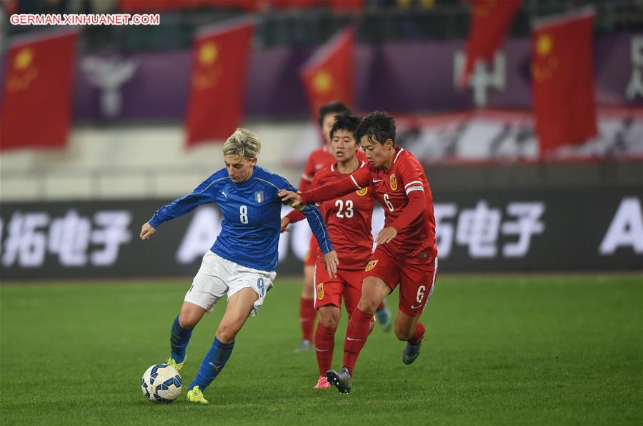 (SP)CHINA-GUIYANG-WOMEN'S SOCCER-FRIENDLY MATCH-CHINA VS ITALY