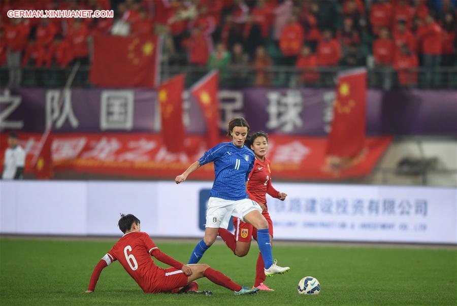 (SP)CHINA-GUIYANG-WOMEN'S SOCCER-FRIENDLY MATCH-CHINA VS ITALY