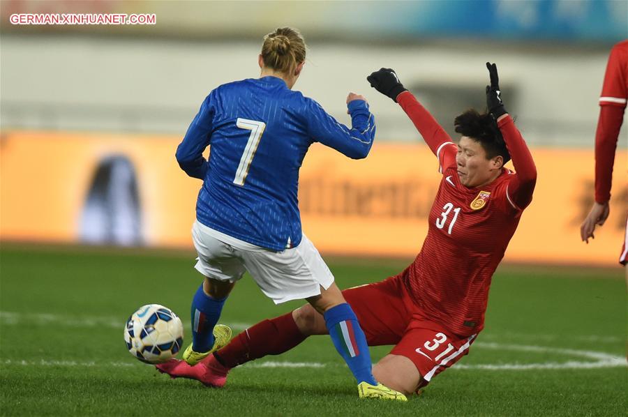 (SP)CHINA-GUIYANG-WOMEN'S SOCCER-FRIENDLY MATCH-CHINA VS ITALY