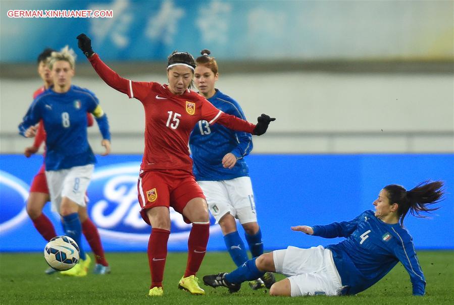 (SP)CHINA-GUIYANG-WOMEN'S SOCCER-FRIENDLY MATCH-CHINA VS ITALY