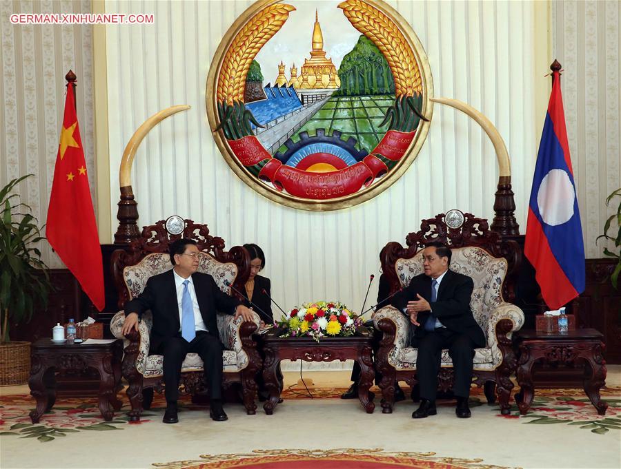 LAOS-VIENTIANE-CHINA-ZHANG DEJIANG-PM-MEETING