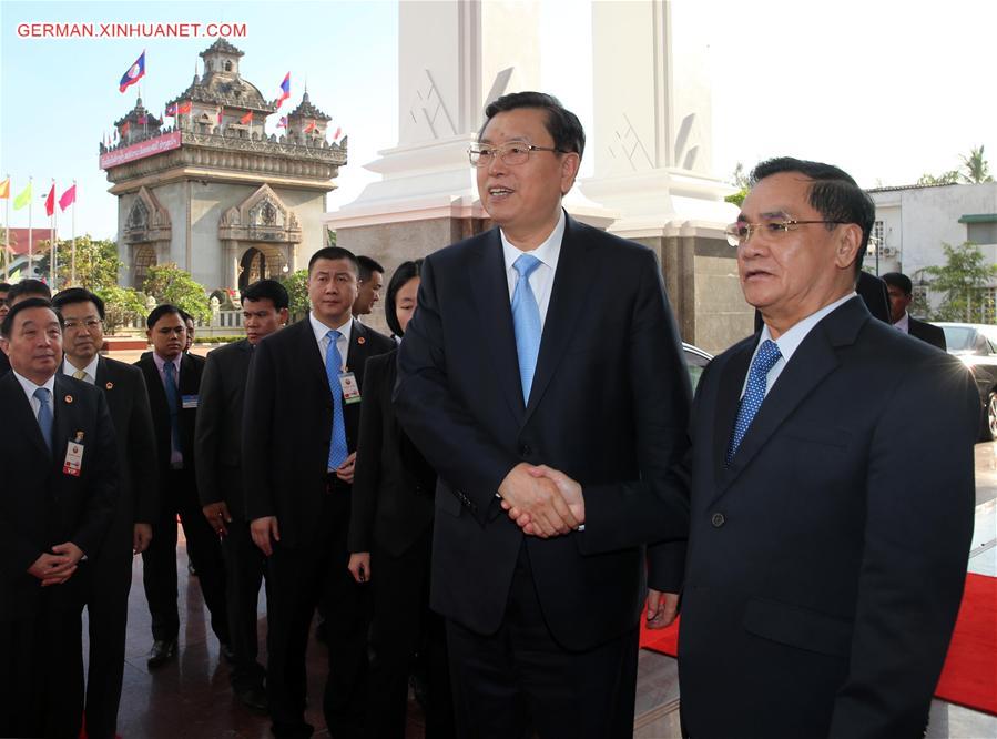 LAOS-VIENTIANE-CHINA-ZHANG DEJIANG-PM-MEETING