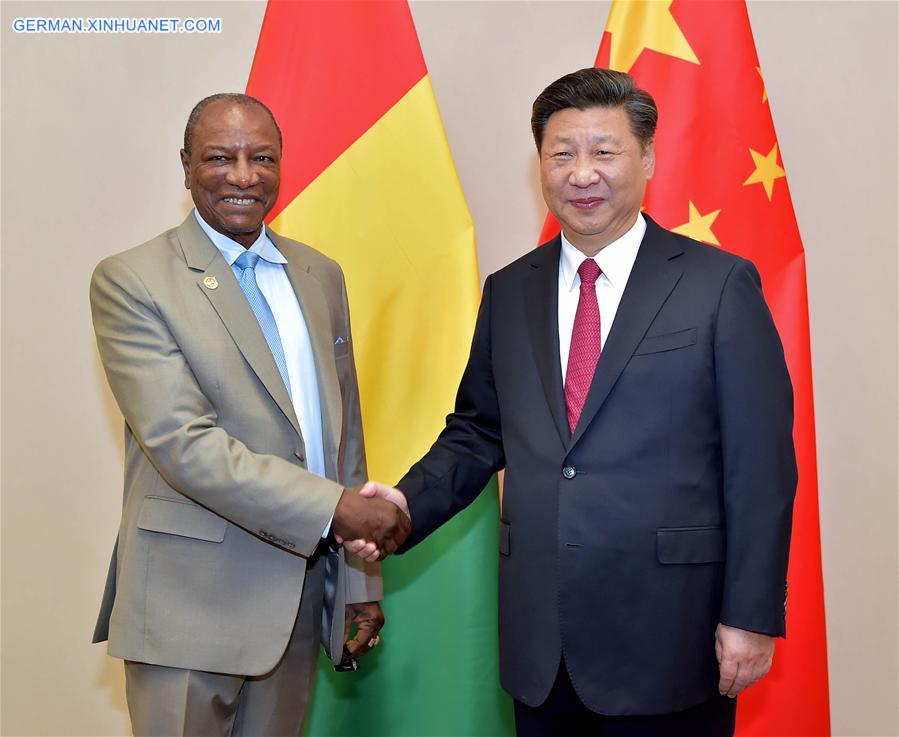 SOUTH AFRICA-CHINA-XI JINPING-GUINEAN PRESIDENT-MEETING