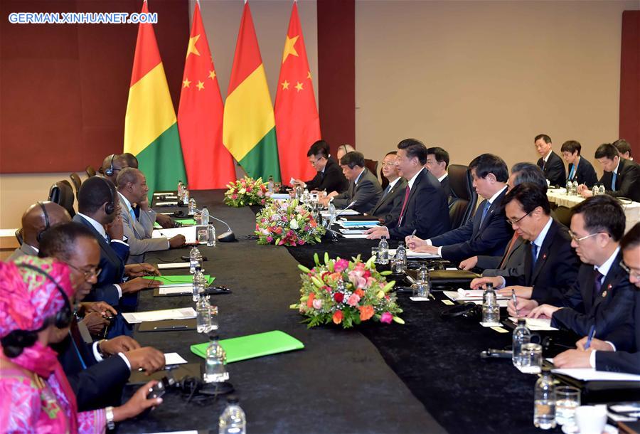 SOUTH AFRICA-CHINA-XI JINPING-GUINEAN PRESIDENT-MEETING