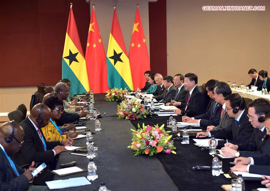 SOUTH AFRICA-CHINA-XI JINPING-GHANAIAN PRESIDENT-MEETING