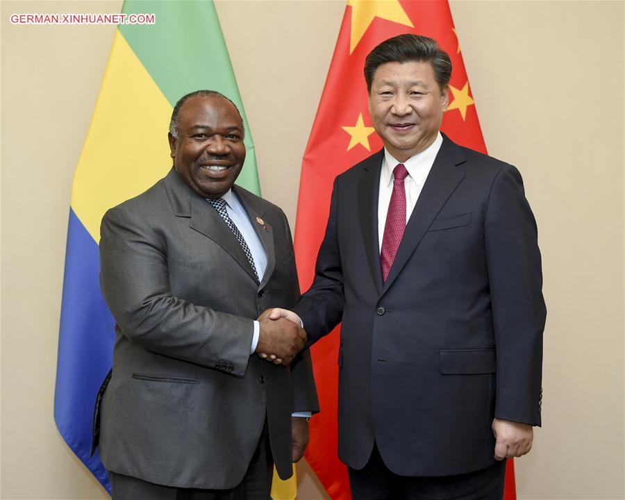 SOUTH AFRICA-CHINA-XI JINPING-GABONESE PRESIDENT-MEETING