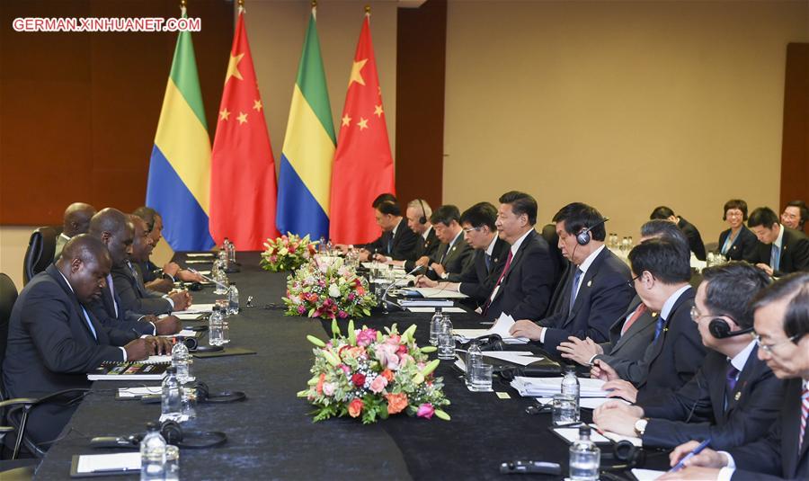 SOUTH AFRICA-CHINA-XI JINPING-GABONESE PRESIDENT-MEETING