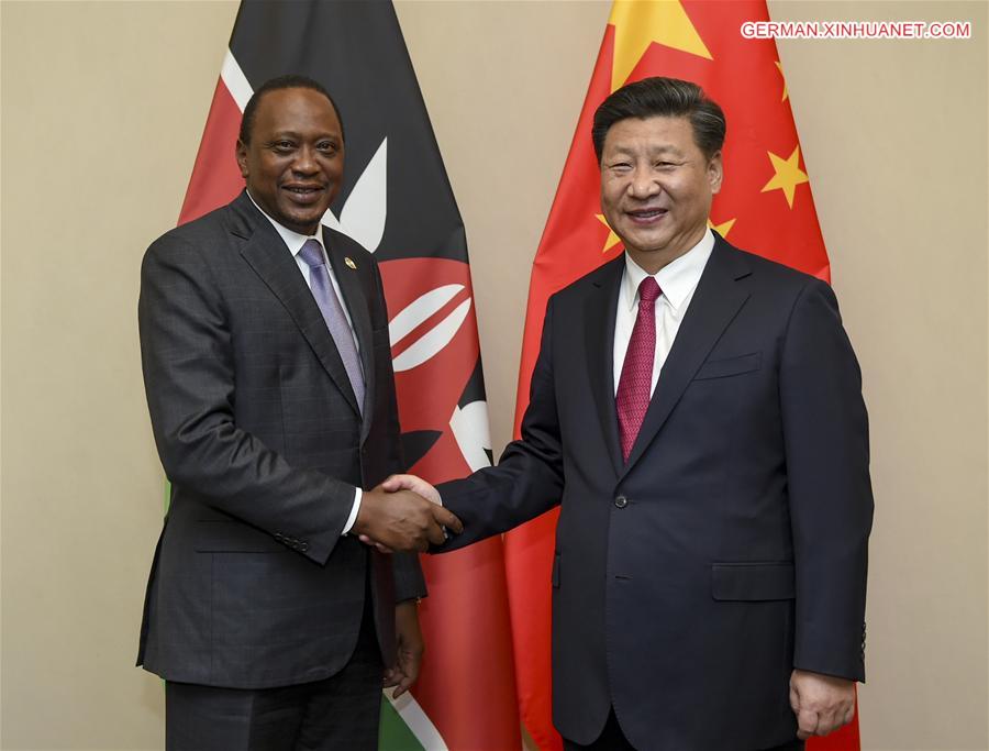 SOUTH AFRICA-CHINA-XI JINPING-KENYAN PRESIDENT-MEETING