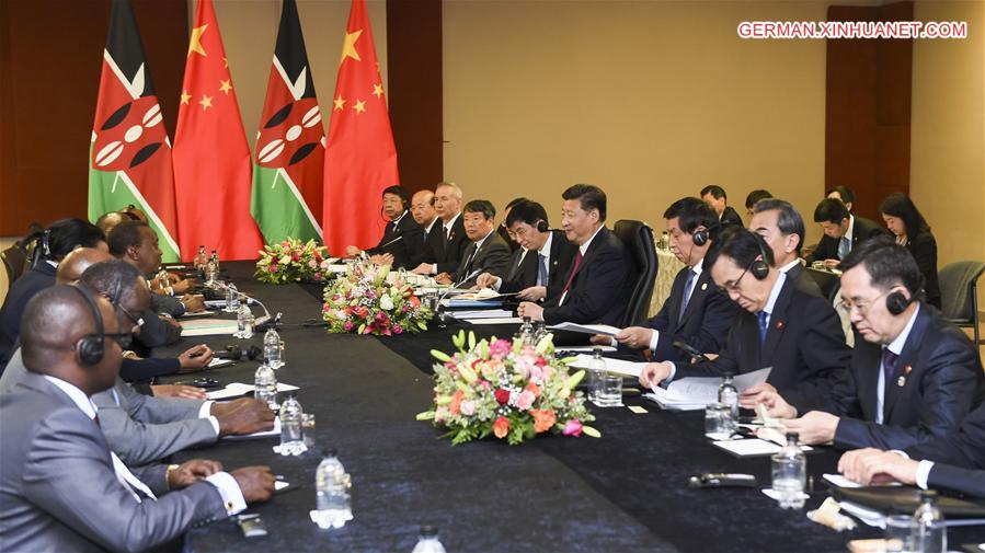 SOUTH AFRICA-CHINA-XI JINPING-KENYAN PRESIDENT-MEETING