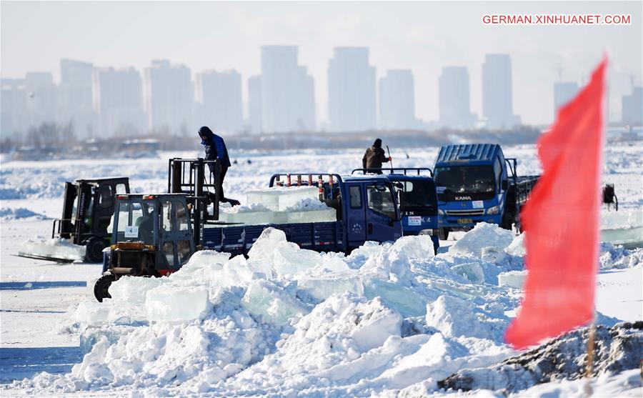 CHINA-HEILONGJIANG-HARBIN-ICE COLLECTING (CN)