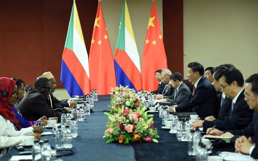 SOUTH AFRICA-CHINA-XI JINPING-COMOROS PRESIDENT-MEETING