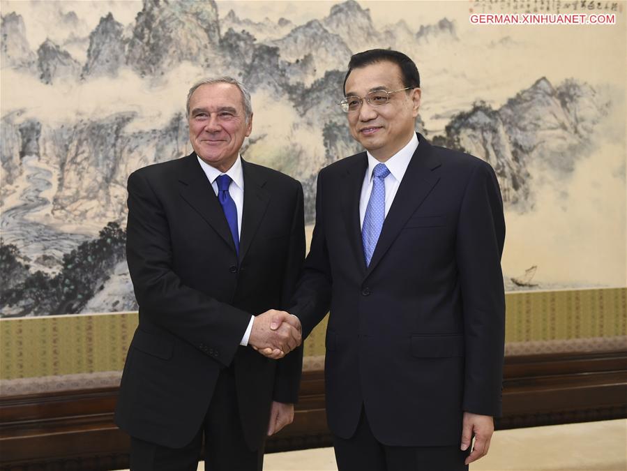 Li Keqiang trifft italienischen Senatspr sidenten Pietro Grasso