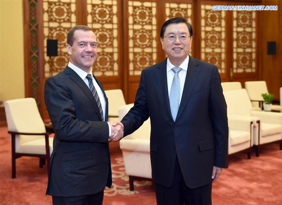 CHINA-BEIJING-ZHANG DEJIANG-RUSSIAN PM-MEETING(CN)