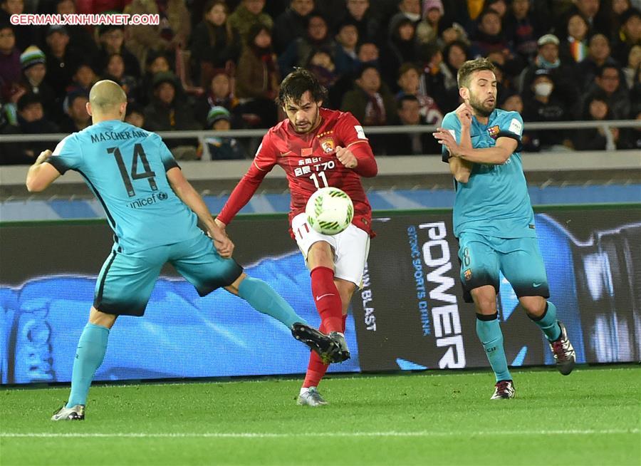 (SP)JAPAN-YOKOHAMA-SOCCER-CLUB WORLD CUP-SEMIFINALS-GUANGZHOU EVERGRANDE VS BARCELONA