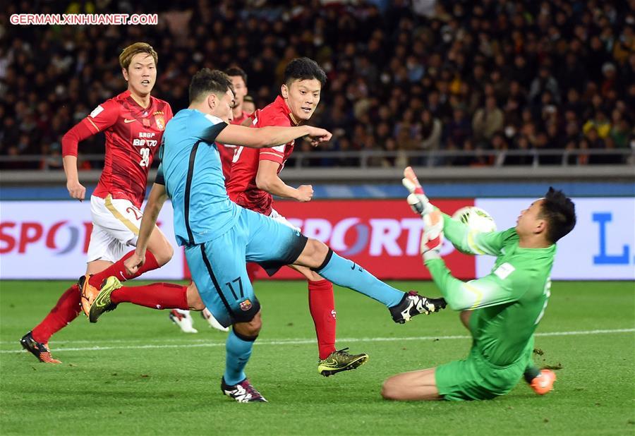 (SP)JAPAN-YOKOHAMA-SOCCER-CLUB WORLD CUP-SEMIFINALS-GUANGZHOU EVERGRANDE VS BARCELONA