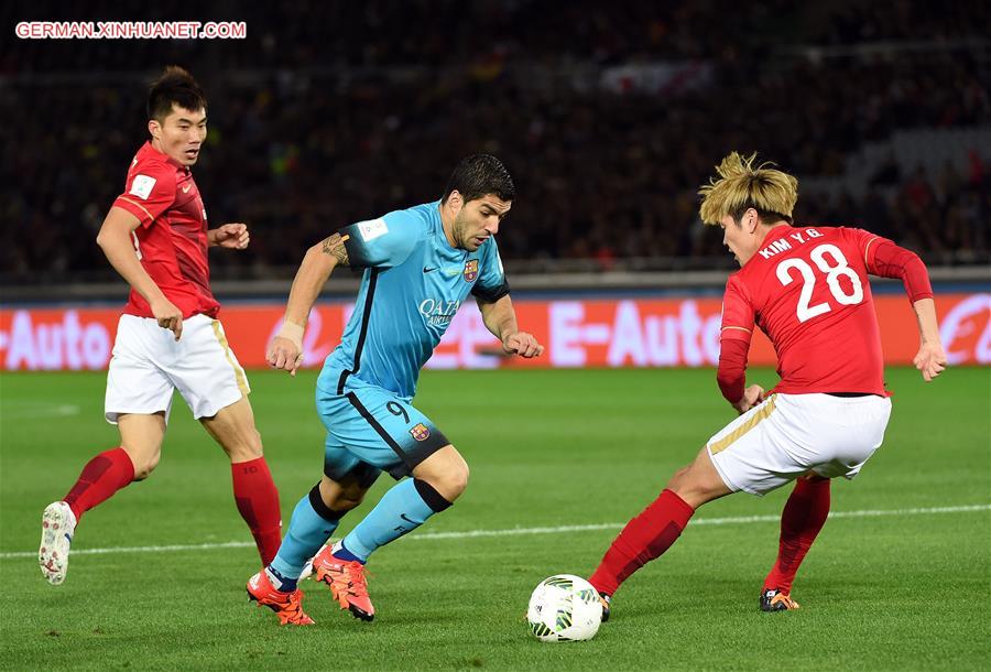 (SP)JAPAN-YOKOHAMA-SOCCER-CLUB WORLD CUP-SEMIFINALS-GUANGZHOU EVERGRANDE VS BARCELONA