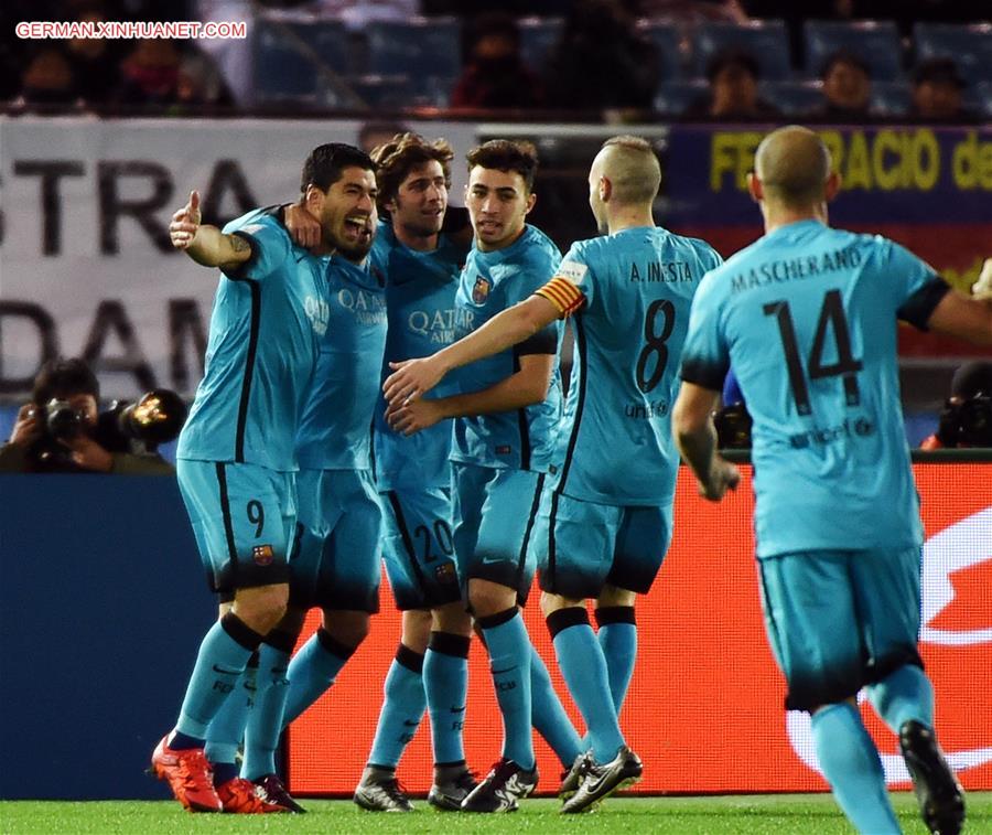 (SP)JAPAN-YOKOHAMA-SOCCER-CLUB WORLD CUP-SEMIFINALS-GUANGZHOU EVERGRANDE VS BARCELONA