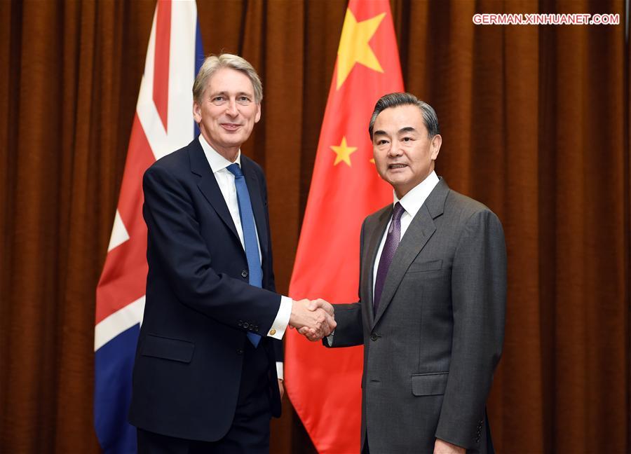 CHINA-BEIJING-WANG YI-BRITAIN-MEETING