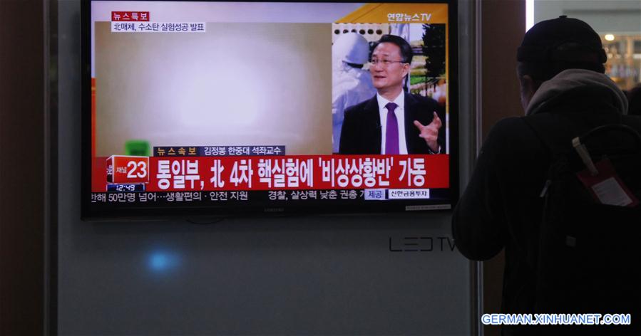 (CORRECTION) SOUTH-KOREA-DPRK-FIRST HYDROGEN BOMB-TEST