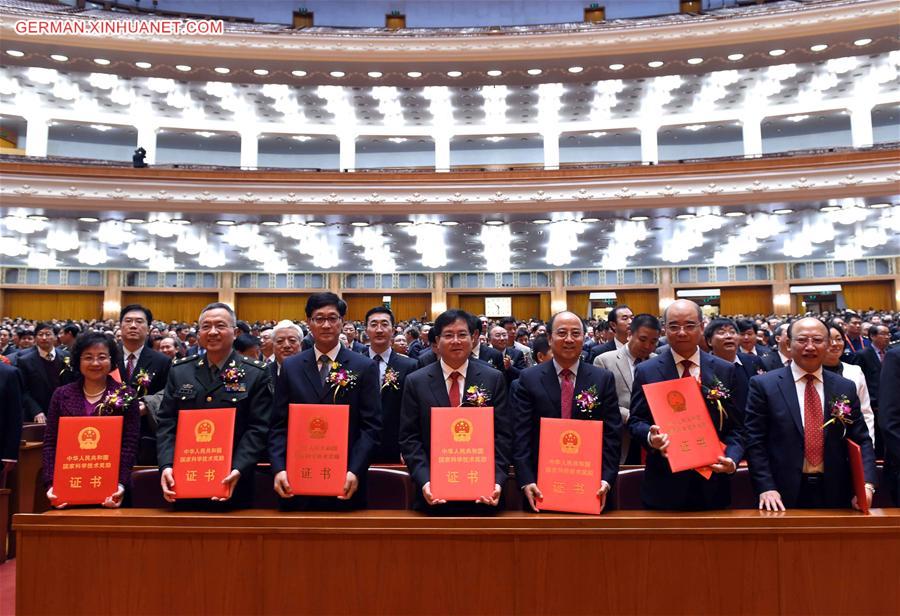 CHINA-BEIJING-STATE SCIENCE AND TECHNOLOGY AWARDS (CN) 