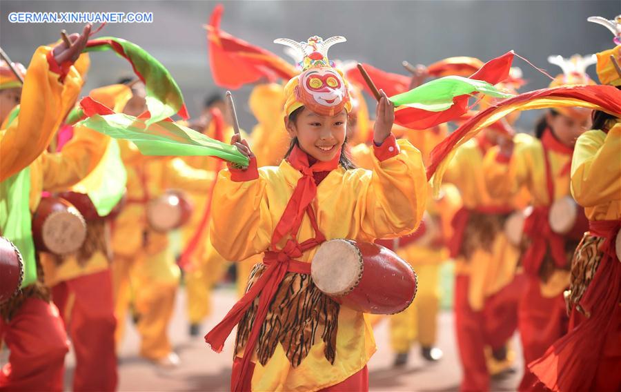 #CHINA-HEFEI-LUNAR NEW YEAR-WAIST DRUM-GOLDEN MONKEY