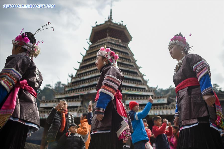 CHINA-GUIZHOU-QIANDONGNAN-DONG ETHNIC GROUP-SAMA FESTIVAL-RITUAL (CN) 