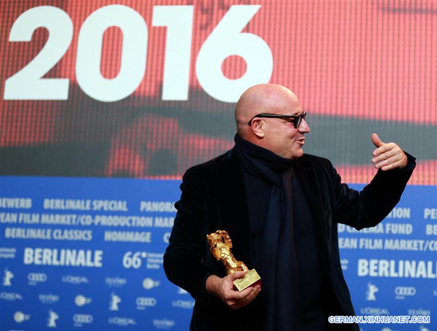 GERMANY-BERLIN-BERLINALE INTERNATIONAL FILM FESTIVAL-AWARDS CEREMONY-GOLD BEAR-GIANFRANCO ROSI