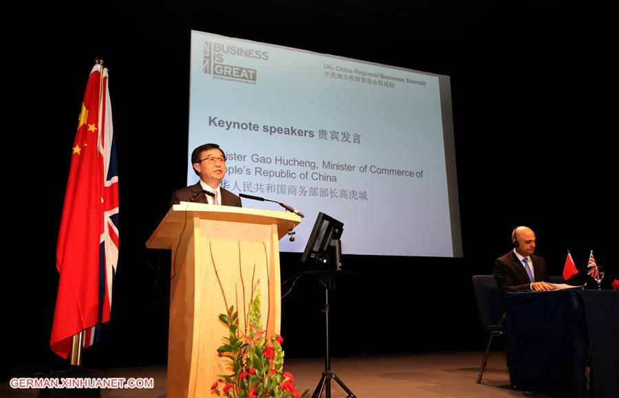 BRITAIN-BIRMINGHAM-CHINA-GAO HUCHENG-VISIT